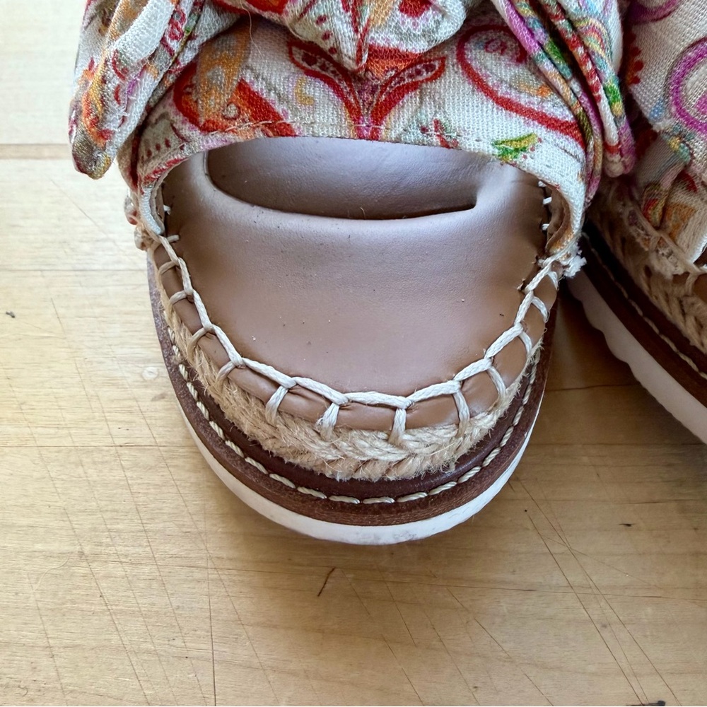 Antonio Melani Paisley Print Espadrille Bow Slides Boho Chic Resort Wear - 7.5 - Picture 6 of 12